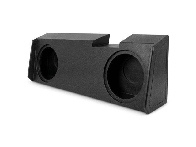 QPower Dual 10in Underseat Downfire Subwoofer Enclosure, QBomb Sub Box Compatible with Chevy Silverado Crew & Double Cab, GMC Sierra Crew & Double...