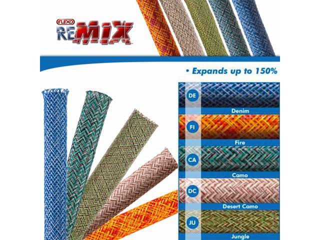 3/4' Flexo Remix PET Expandable Braided Sleeving - Denim - 250FT