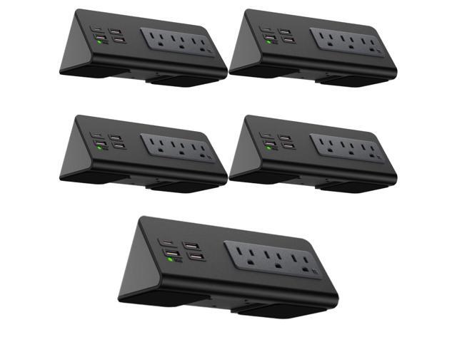 Desk Clamp Power Strip with USB-C Port, Nightstand Charging Station, 3 AC Outlets, 3 USB-A Ports, Fast Charger, Easy Installation for Home,...