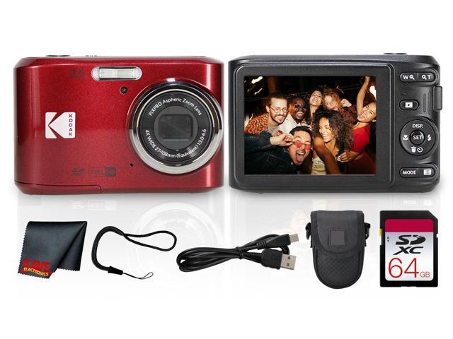 PIXPRO FZ45 Digital Camera (Red) 16MP Sensor, 4X Optical Zoom, 27mm Wide-Angle Lens & Full HD Video Great for Travel & Family Photos (FZ45RD) +.