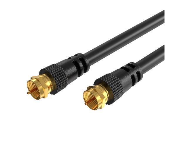 Pack of 10 x Coaxial Cables 75FT Black Coax RG6 Male F Type Extension Wire Digital Audio Video for Indoor and Outdoor Satellite Dish Cable TV Antenna