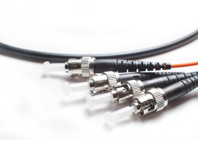 ST ST OM4 Indoor/Outdoor Fiber Optic Patch Cable 10Gb/40Gb/100Gb Corning Glass 65.0m (213.3ft) Water & UV-Resistant for Data Centers, Outdoor.