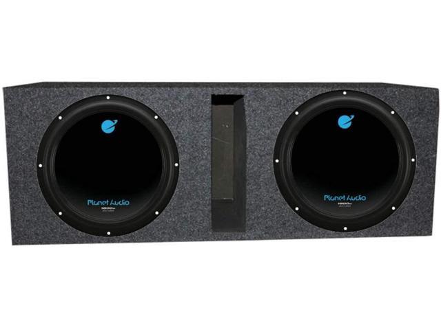 AC12D 12 Inch 3600 Watt 4 Ohm Dual Voice Coil Car Audio Subwoofer Pair with QPower Dual 12 Inch Vented Ported Subwoofer Sub Box Enclosure