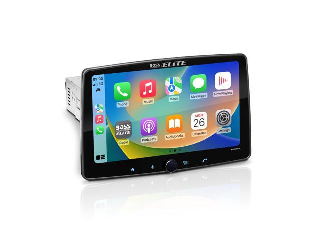 Elite BE10ACP Car Stereo - Detachable 10.1' Touch Screen Car Stereo Apple CarPlay & Android Auto Head Unit, Single DIN with Double DIN Brackets,...