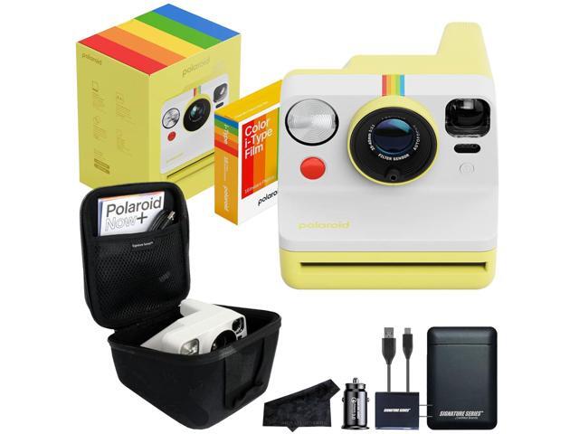 Polaroid Now 3rd Generation i-Type Instant Film Camera with 16 Color Film Photos, Yellow, with Signature Series Power Bundle