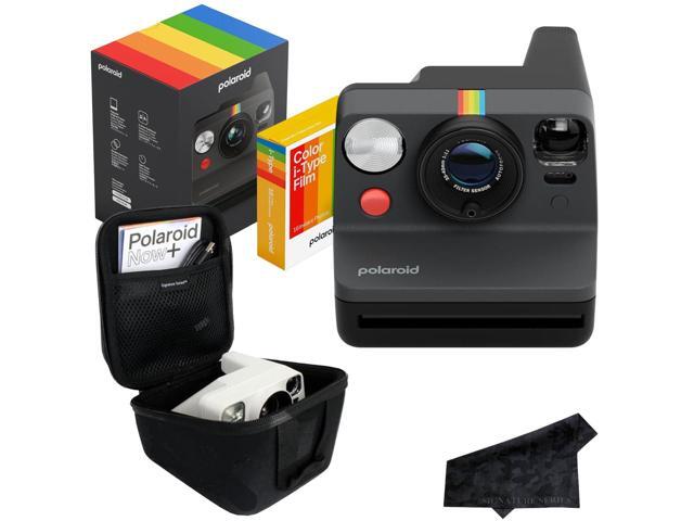 Polaroid Now 3rd Generation i-Type Instant Film Camera with 16 Color Film Photos, Black, with Signature Series Case Bundle