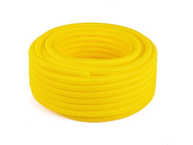 Flexible Polyethylene HDPE Non-Split Corrugated Wire Loom Tubing (Yellow, 2' Dia. x 100 ft)