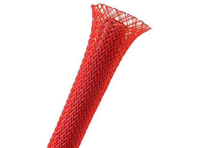 2' PET Expandable Braided Sleeving - Color: Red - Length: 200FT