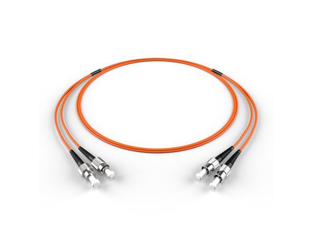 FiberCablesDirect OM1 Multimode Fiber Patch Cable Length Options 0.5M300M ST FC 65M (213.25ft) Duplex 62.5/125µm 1Gb Ethernet Orange...