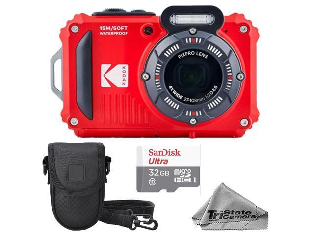Kodak PIXPRO WPZ2 Waterproof, Shockproof & Dustproof Camera (Red) 16MP 4X Optical Zoom, Full HD Video + 32GB Memory Card, Camera Case & Microfiber...
