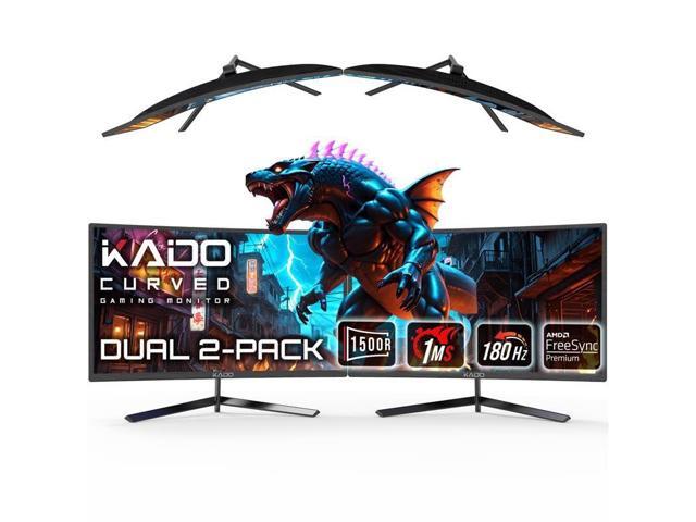 24' Class Dual Gaming Monitor Setup - 2-Pack 24' Curved 1500R 180Hz 1ms 1920x1080 Computer Monitor, Parallel Gaming AMD FreeSync Premium Panoramic,...