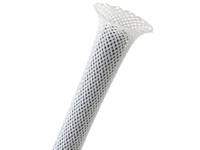 1.5' PET Expandable Braided Sleeving - Color: White - Length: 200FT