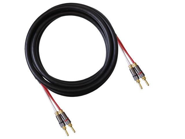 Canare 4S11 Speaker Cable, with Ultrasonically-welded Conventional (Non-Bi-Wire) Terminations, (One Cable - for one Speaker); Assembled in The USA...