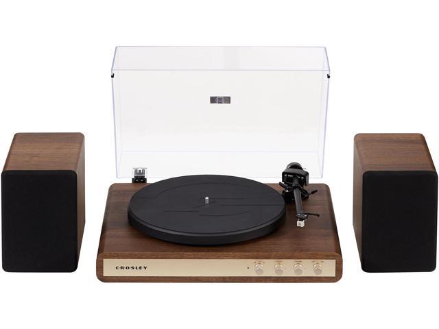 C65A-WAGL 2-Speed Vinyl Record Player Turntable with 50W Speakers, Moving Magnet Audio-Technica Cartridge, Bluetooth Receiver, Walnut