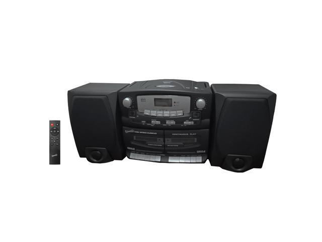 Black Edition Vintage Bluetooth Stereo System Home Music Audio System, CD/MP3 Player, AM/FM Radio, Dual Cassette Player/Rec USB inputs, Detachable.