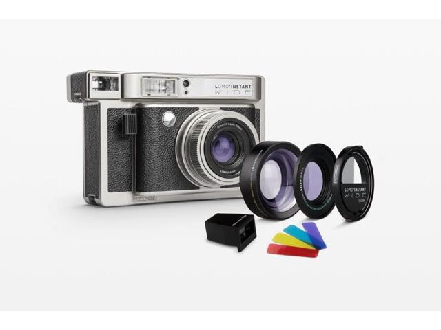 Lomo'Instant Wide Camera & Lenses Monte Carlo Black Leather