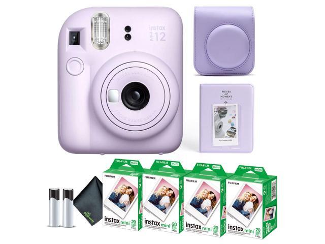 Instax Mini 12 Instant Camera Lilac Purple Bundle with Fuji Instax Mini Film Value Pack (80 Sheets) + Protective Carrying Case + Photo Album +...
