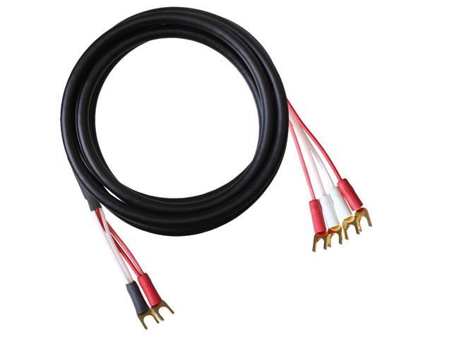 Canare 4S11 Speaker Cable, with Ultrasonically-Welded Bi-Wire Terminations (One Cable - for one Speaker); Assembled in The USA (30 Foot, Black, Two...
