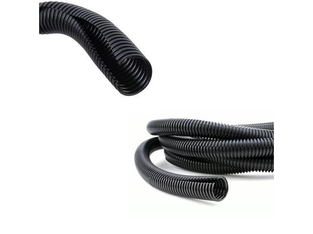 Nylon Split Wire Loom Tubing 1-1/2 Inch 150 Ft Long High Temperature Black Wire Conduit Cover for Cords - Corrugated Tubing and Protector for.