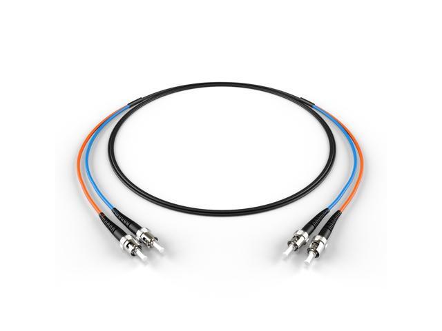 55M OM1 ST ST Fiber Optic Cable Indoor/Outdoor Duplex 62.5/125 ST to ST Multimode Jumper 55 Meter (180.44ft) Made in USA ofnr st-st mmf...