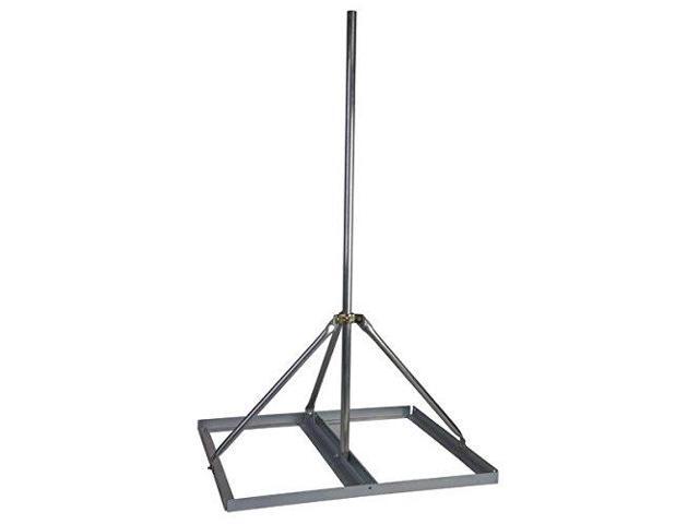 Easy-Up Non-Penetrating Roof Mount with 1.25*115inch Mast - Flat Roof Mount Silver