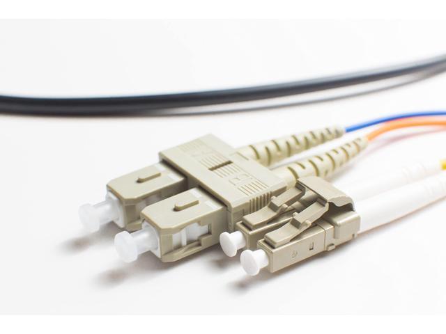LC SC OM4 Indoor/Outdoor Fiber Optic Patch Cable 10Gb/40Gb/100Gb Corning Glass 60.0m (196.9ft) Water & UV-Resistant for Data Centers, Outdoor.