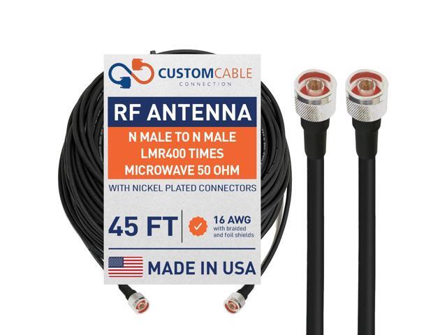 45 Foot N Male to N Male LMR400 Times Microwave 50 Ohm Coax Low Loss Antenna Cable for Ham Radio, WLAN, CB Radio and WiFi Antenna Feeders