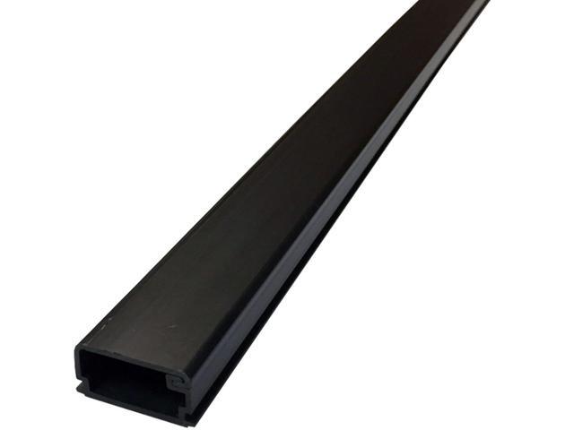 (MED1) Medium Latching Surface Cable Raceway Wall Wire Concealer and Cord Manager - (20 x 59 Inch Sticks = 98FT) - Black