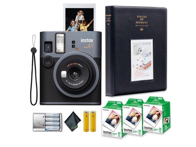 Instax Mini 41 Instant Film Camera Bundle with Instant-mini Film Value Pack (60 Sheets/Photos) + 4X Rechargeable AA Batteries with Charger + Photo.