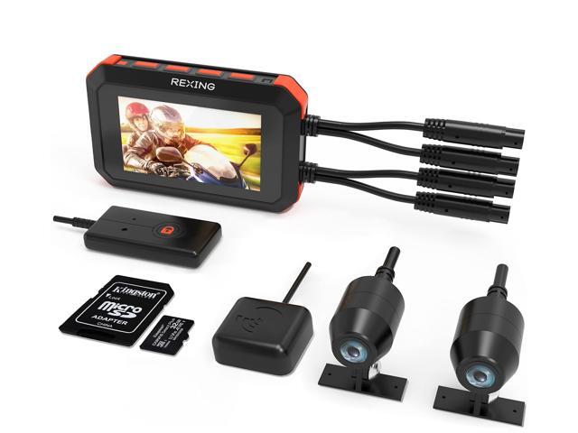 MTC1 Motorcycle Dash Cam 3 LCD,Front and Rear Recording 1080p,170° Wide Angle Lens,Loop Recording,G-Sensor,Waterproof Motorcycle Camera, Parking.