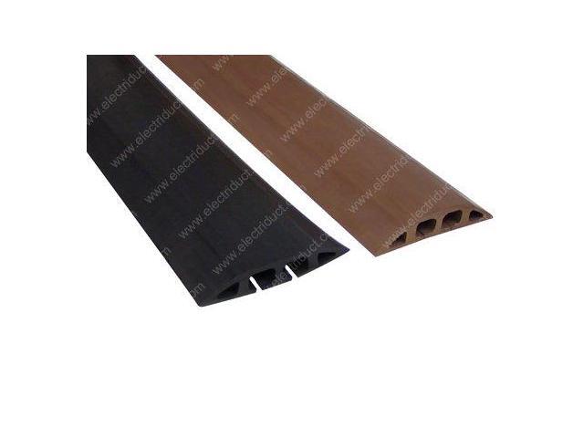 D-200 Rubber Duct Floor Cord Cover Wire Management 2 Channel Cable Protector - 10 Feet (Brown)