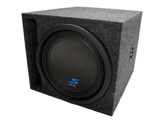 Alpine Type S Bundle Compatible with Universal Car S-W12D4 Single 12' Slotted S Port Loaded Sub Box Enclosure - Final 2 Ohm
