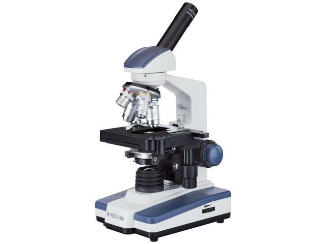 M620A Compound Monocular Microscope, WF10x and WF16x Eyepieces, 40x-1600x Magnification, Brightfield, LED Illumination, Abbe Condenser, Mechanical.