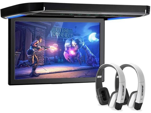 12.1 Inch 1080P Video Car Overhead Player Roof Mounted Monitor HDMI Port with White New Version IR Headphones (No DVD)