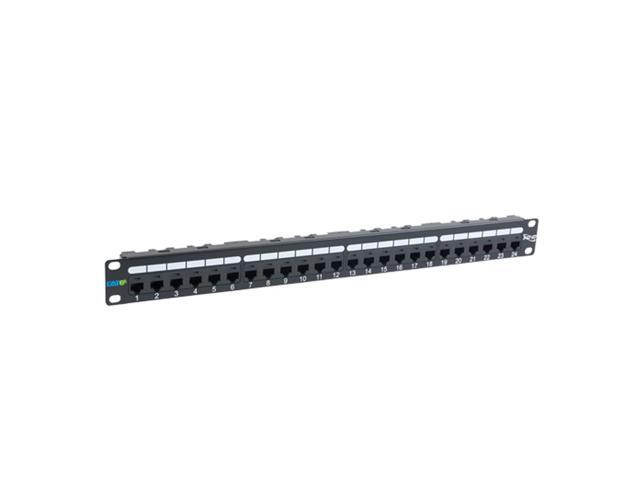 CAT6A Patch Panel, UL Listed & PoE++ Rated 10 Gigabit Applications, Rackmount 24 Port 1U 19-Inch Network Patch Panel with Rear 110 IDC Terminal.