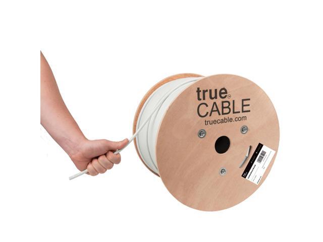 Cat6A Direct Burial Bulk Ethernet Cable, 1000ft, White, Waterproof, Outdoor Rated OSP, 23AWG Solid Bare Copper, 750MHz, PoE++ 100W, Unshielded UTP