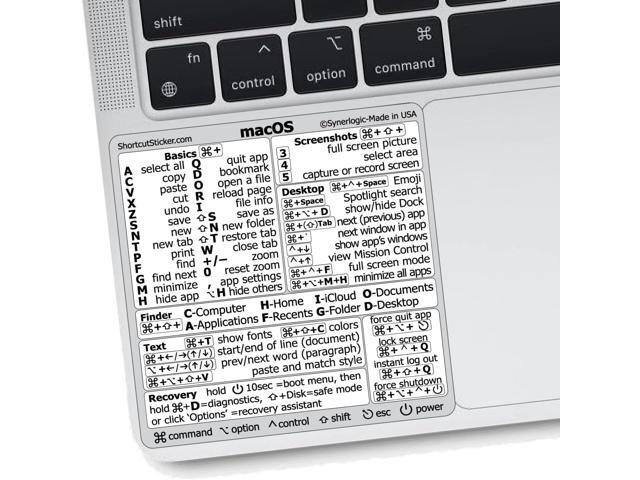 (100pcs) Mac OS Shortcuts Sticker for Air/Pro Keyboard Stickers for macOS Laminated Vinyl MacBook Cheatsheet MacBook Shortcuts 2026.
