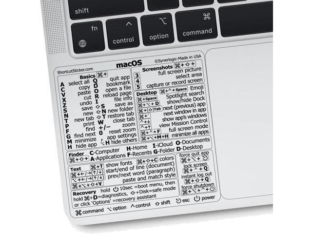 (100pcs) Mac OS Shortcuts Sticker for Air/Pro Keyboard Stickers for macOS Laminated Vinyl MacBook Cheatsheet MacBook Shortcuts 2026.
