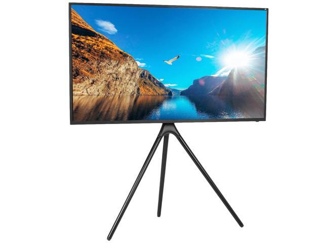 Artistic Easel 45 to 65 inch LED LCD Screen, Studio TV Display Stand, Adjustable TV Mount with Swivel and Tripod Base, Black, STAND-TV65AB