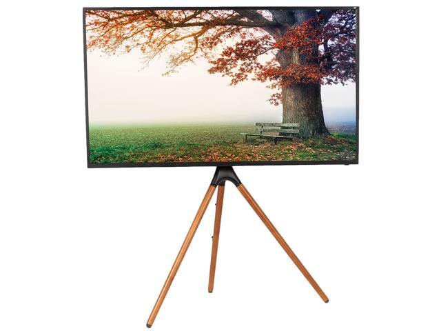 Artistic Easel 45 to 65 inch LED LCD Screen, Studio TV Display Stand, Adjustable TV Mount with Swivel and Tripod Base, Black Bracket, Dark Walnut...