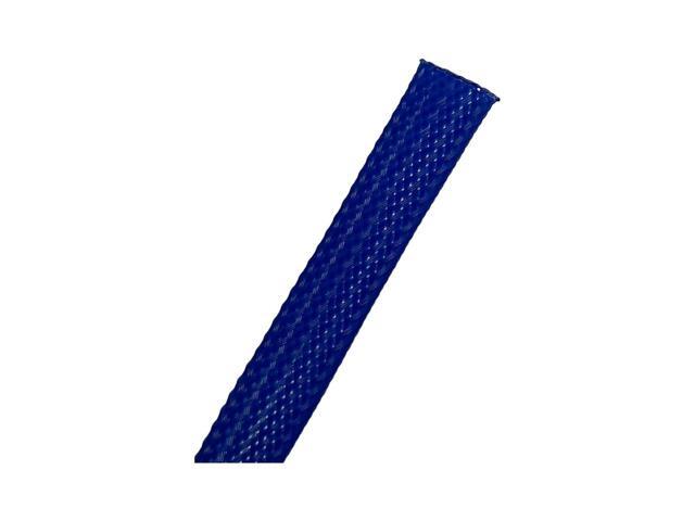 PET Expandable Braided Sleeving - 3 Inch - 50 Feet Long - Blue Cable Sleeve Automotive Wire Loom, Cable Wrap, Cord Protector from Pets, Cable.