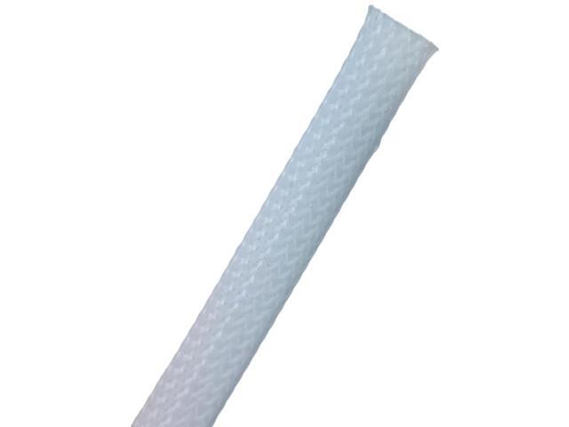 PET Expandable Braided Sleeving - 2-1/2 Inch - 50 Feet Long - White Cable Sleeve Automotive Wire Loom, Cable Wrap, Cord Protector from Pets, Cable.