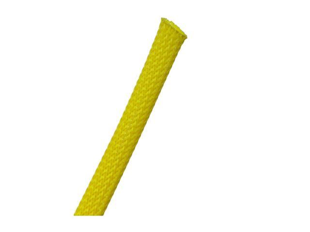 PET Expandable Braided Sleeving - 2-1/2 Inch - 50 Feet Long - Yellow Cable Sleeve Automotive Wire Loom, Cable Wrap, Cord Protector from Pets, Cable...
