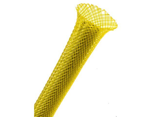 1/4' PET Expandable Braided Sleeving - Color: Yellow - Length: 200FT