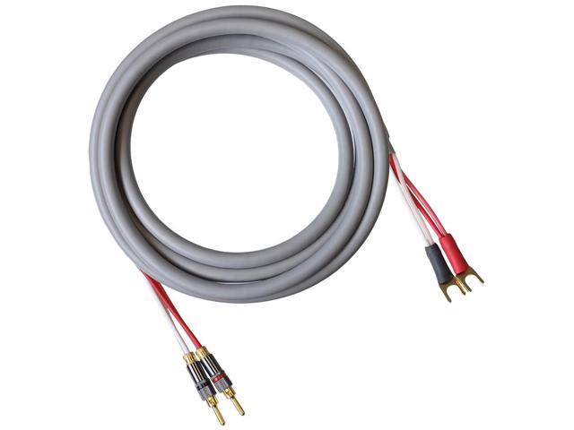 Canare 4S11 Speaker Cable, with Ultrasonically-Welded Conventional (Non-Bi-Wire) Terminations, (One Cable - for one Speaker); Assembled in The USA...
