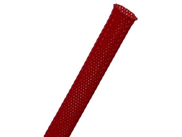 PET Expandable Braided Sleeving - 1 Inch - 100 Feet Long - Red Cable Sleeve Automotive Wire Loom, Cable Wrap, Cord Protector from Pets, Cable...
