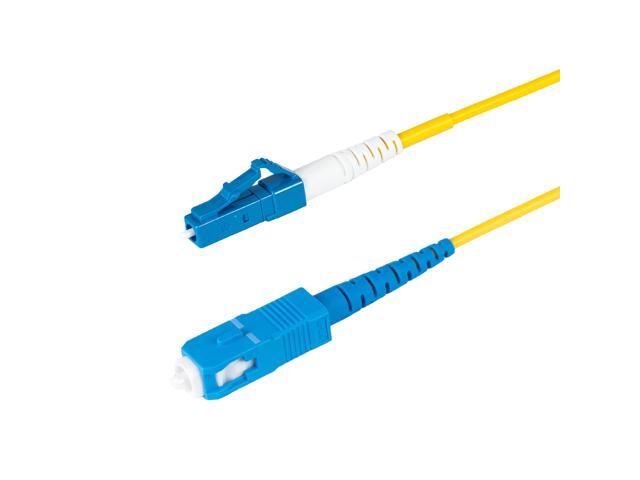 1-Pack 1 Foot SC/UPC to LC/UPC Slim Simplex Riser OFNR Fiber Patch Cable, Corning SMF-28 Singlemode 9/125um Ultra Fiber, OS1/OS2 Compatible