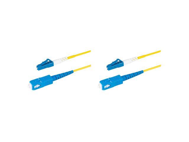 2-Pack 50 Feet SC/UPC to LC/UPC Slim Simplex Riser OFNR Fiber Patch Cable, Corning SMF-28 Singlemode 9/125um Ultra Fiber, OS1/OS2 Compatible