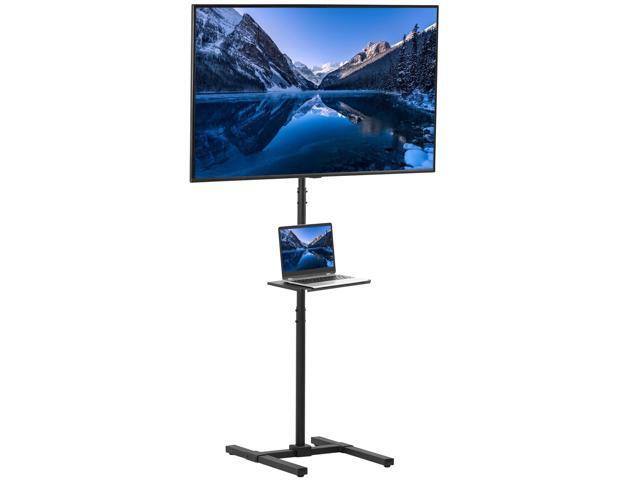 Extra Tall TV Floor Stand with Shelf for 13 to 50 inch Screens, LED OLED 4K Smart Flat, Curved Monitors, 70 inch Tall, Max VESA 200x200, Tall Pole...
