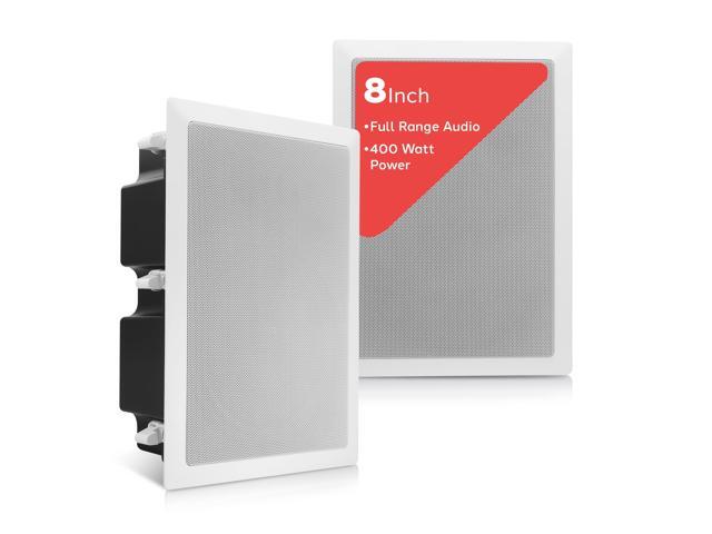 Ceiling Wall Mount Enclosed Speaker - 400 Watt Stereo In-wall / In-ceiling 8' Enclosed Full Range Deep Bass Speaker System - 50Hz-20kHz Frequency.